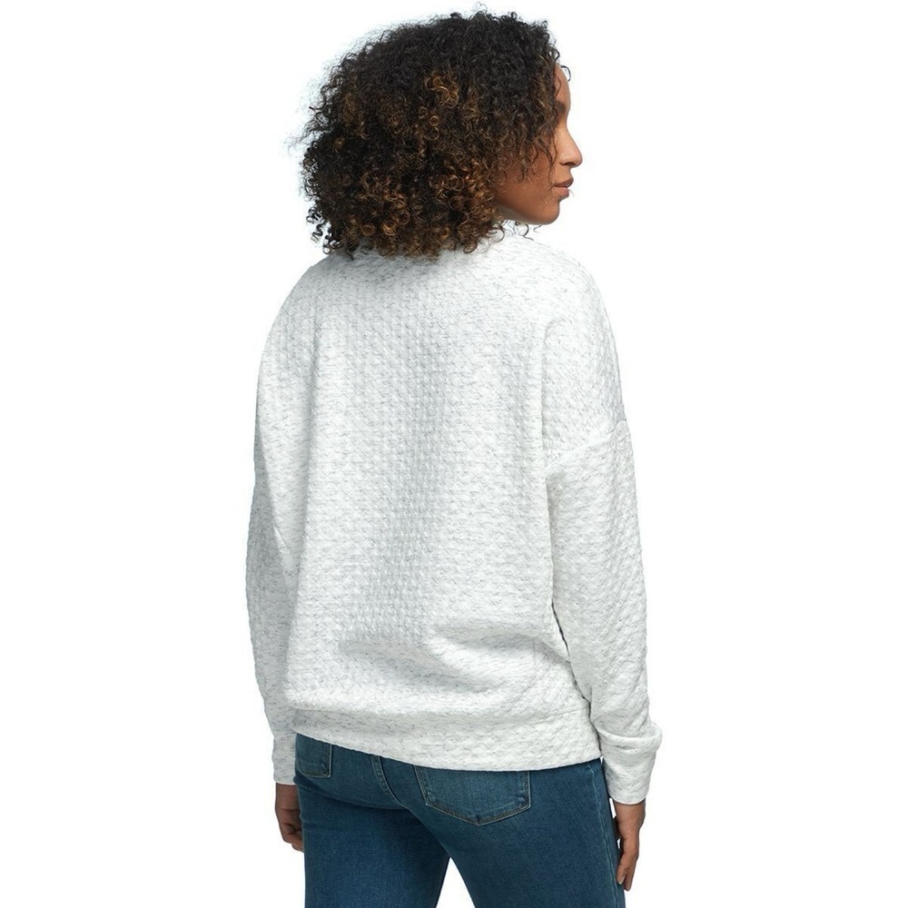 Stoic quilted popcorn knit pullover, ski, hiking gorpcore sweatshirt white cream - Picture 6 of 16